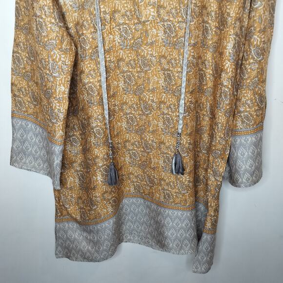 Rock Flower Paper Juliet Mustard Floral Tassel Tunic - Picture 3 of 9